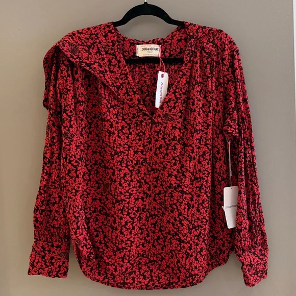 Zadig & Voltaire Tristan Floral Blouse, Size L - Picture 4 of 11